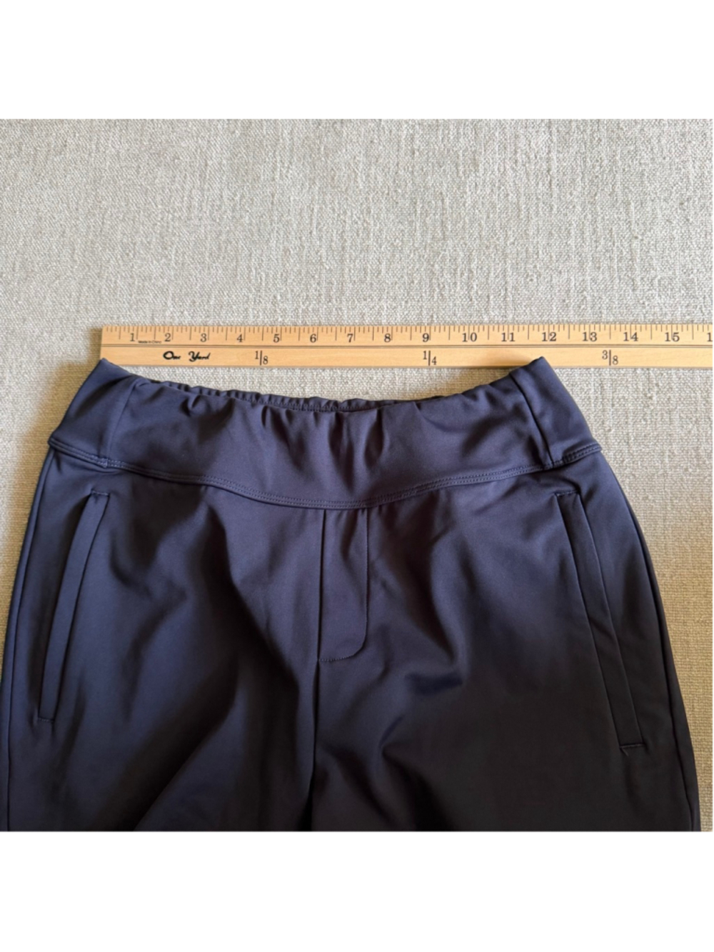 Halara Flex DayStretch Mid Rise Side Zipper Pocket Work Flare Pants dark blue PS - Picture 7 of 12